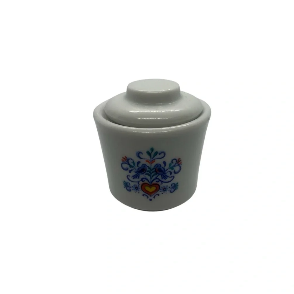 Porcelain Children's Tea Set Covered Sugar Bowl Replacement‎ White Floral Birds